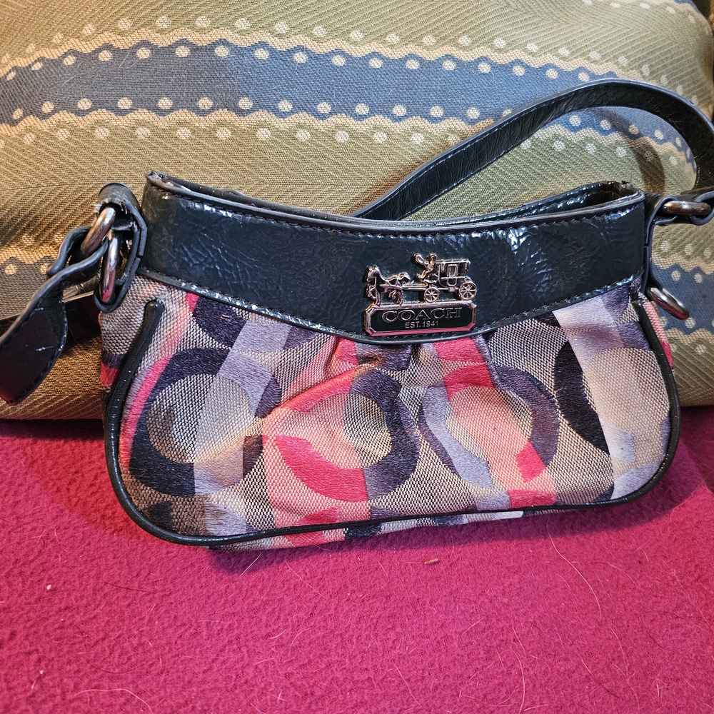 Coach Red and Pink Pleated Wristlet